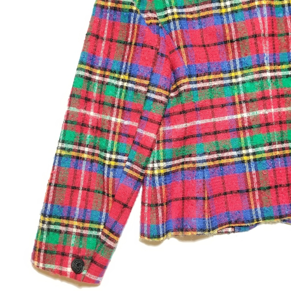 Vtg Pendleton Christmas Plaid Buttoned Blazer - image 8